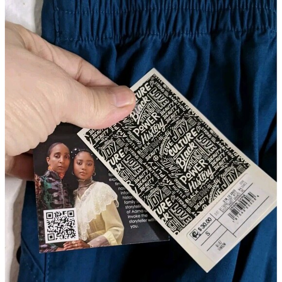 NWT Black History Month Women's House Aama High Waisted Pants Blue S You 28x27 - Picture 7 of 9
